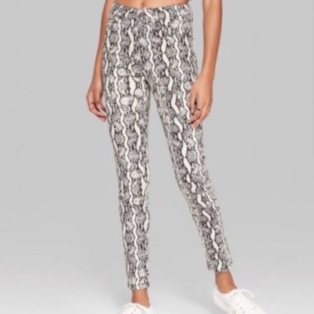 Skinny Leg Snakeskin Print Jeans
